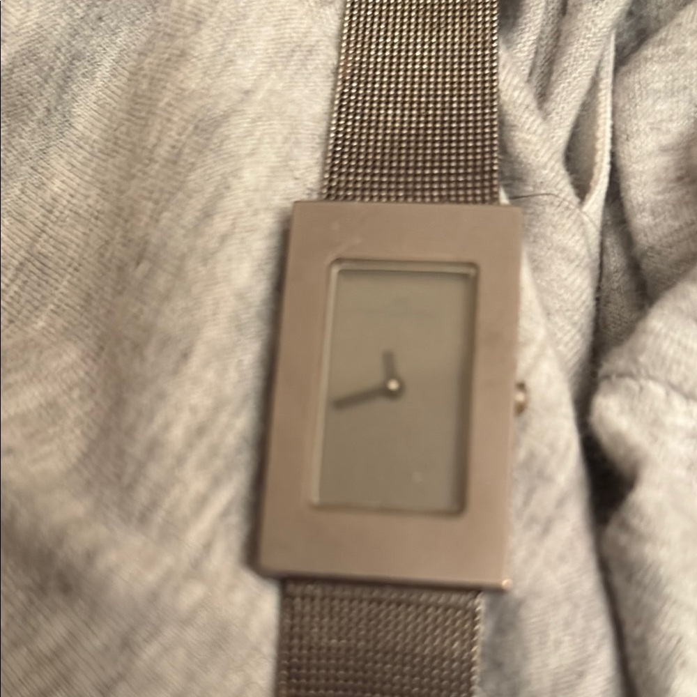 Silver Rectangular Mesh Watch - image 2